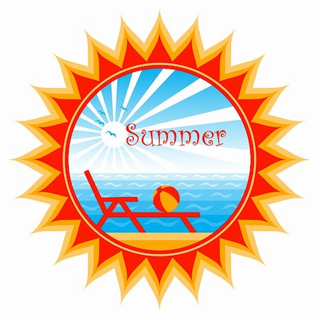 simsearch:400-05944023,k - vector deck chair on beach in sun, Adobe Illustrator 8 format Stock Photo - Budget Royalty-Free & Subscription, Code: 400-04874349