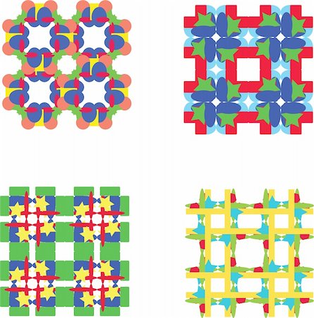 simsearch:400-05927863,k - Vector set of four colorful seamless pattern Stock Photo - Budget Royalty-Free & Subscription, Code: 400-04874658