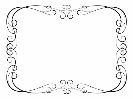 elegant frame clip art - Vector calligraphy old penmanship ornamental frame pattern Stock Photo - Budget Royalty-Free & Subscription, Code: 400-04874716