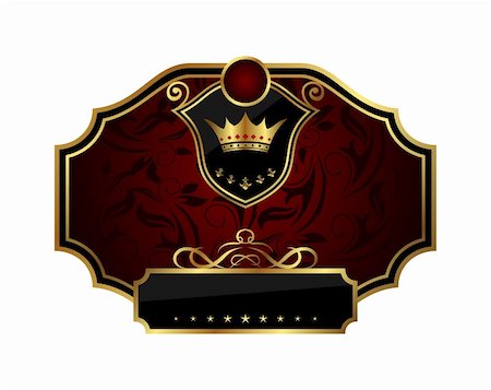 simsearch:400-05904254,k - Illustration golden frame label with crown - vector Stock Photo - Budget Royalty-Free & Subscription, Code: 400-04874994