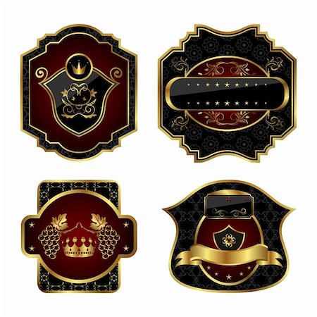 simsearch:400-05904254,k - Illustration set black gold-framed labels - vector Stock Photo - Budget Royalty-Free & Subscription, Code: 400-04875004