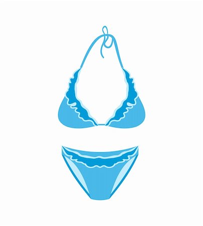 Illustration blue female swimsuit isolated - vector Stock Photo - Budget Royalty-Free & Subscription, Code: 400-04875009