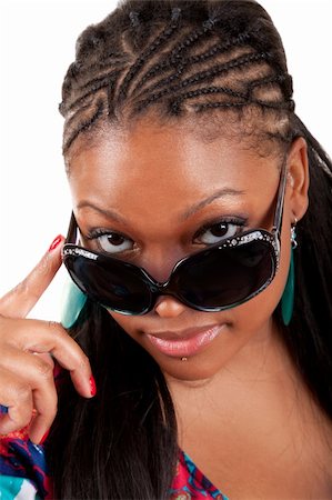 simsearch:400-04875091,k - Young African American woman in sunglasses glamour portrait Stock Photo - Budget Royalty-Free & Subscription, Code: 400-04875122