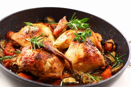 simsearch:400-06079651,k - Tasty roasted chicken with vegetable and herbs Stock Photo - Budget Royalty-Free & Subscription, Code: 400-04875326