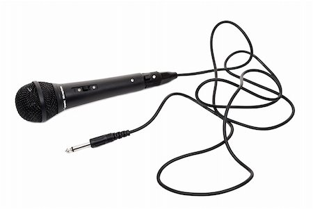 simsearch:400-04278069,k - Black microphone with cable Stock Photo - Budget Royalty-Free & Subscription, Code: 400-04876053