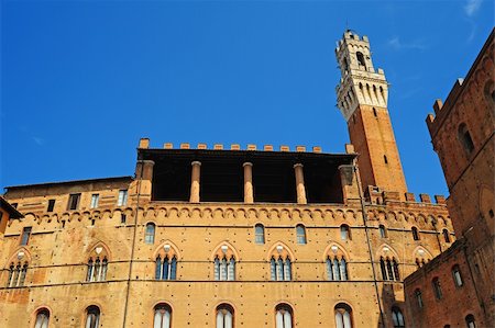 Palazzo Pubblico with The Torre Del Mangia in Siena, Italy Stock Photo - Budget Royalty-Free & Subscription, Code: 400-04876118