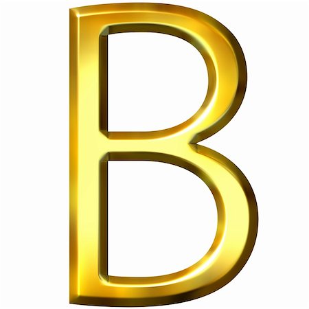 simsearch:400-04543513,k - 3d golden letter B isolated in white Stock Photo - Budget Royalty-Free & Subscription, Code: 400-04876478
