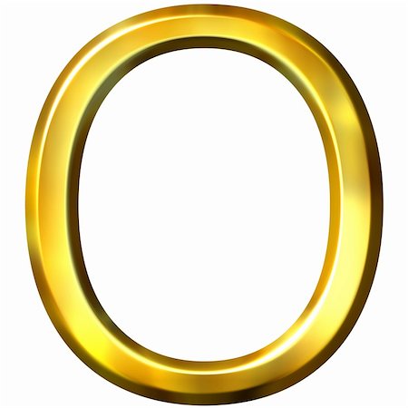 simsearch:400-04543513,k - 3d golden letter O isolated in white Stock Photo - Budget Royalty-Free & Subscription, Code: 400-04876480