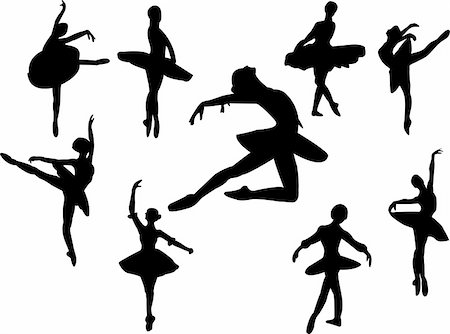 simsearch:400-04255721,k - collection of ballerinas silhouette - vector Stock Photo - Budget Royalty-Free & Subscription, Code: 400-04877749