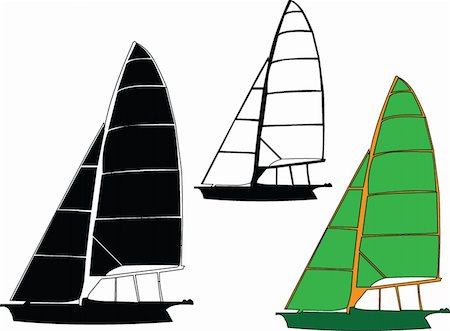 simsearch:400-05666303,k - illustration of sailing boat  - vector Stock Photo - Budget Royalty-Free & Subscription, Code: 400-04878209