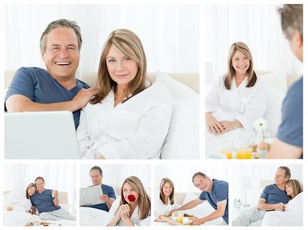 Collage a lovely couple enjoying moments together at home Stock Photo - Budget Royalty-Free & Subscription, Code: 400-04878556