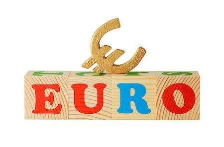 simsearch:600-02346205,k - alphabet wood blocks forming the word Euro isolated on a white background Stock Photo - Budget Royalty-Free & Subscription, Code: 400-04879519