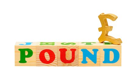 simsearch:600-02346205,k - alphabet wood blocks forming the word pound isolated on a white background Stock Photo - Budget Royalty-Free & Subscription, Code: 400-04879520