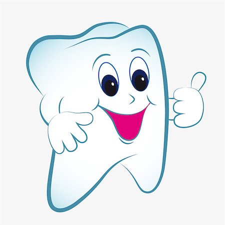 Cartoon tooth vector with thumb Stock Photo - Budget Royalty-Free & Subscription, Code: 400-04879850