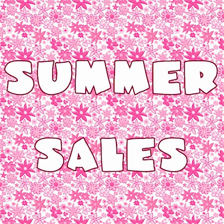 summer text message - Background with pink stylized flowers and banner with Summer Sales Foto de stock - Super Valor sin royalties y Suscripción, Código: 400-04870498