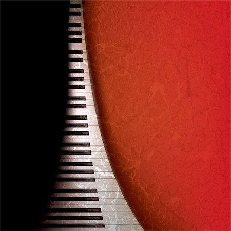 abstract grunge music background with piano keys on red Stock Photo - Budget Royalty-Free & Subscription, Code: 400-04872065