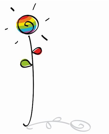 painterly - flower with gay flag rainbow colors Photographie de stock - Aubaine LD & Abonnement, Code: 400-04873782
