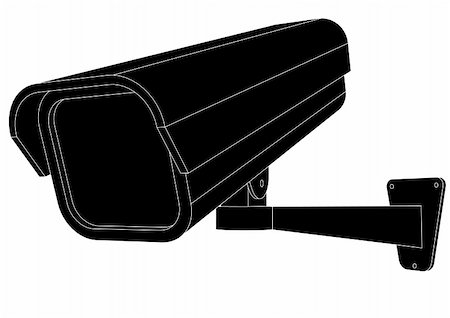 vector illustration of a security camera Stock Photo - Budget Royalty-Free & Subscription, Code: 400-04873824
