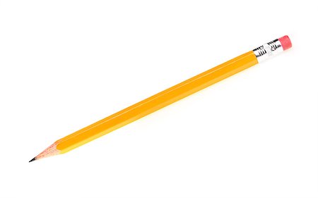 A picture of a new sharp yellow pencil over white background Stock Photo - Budget Royalty-Free & Subscription, Code: 400-04885553