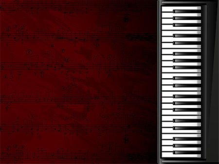 Musical background with piano keyboard. Vector illustration. Stock Photo - Budget Royalty-Free & Subscription, Code: 400-04885660