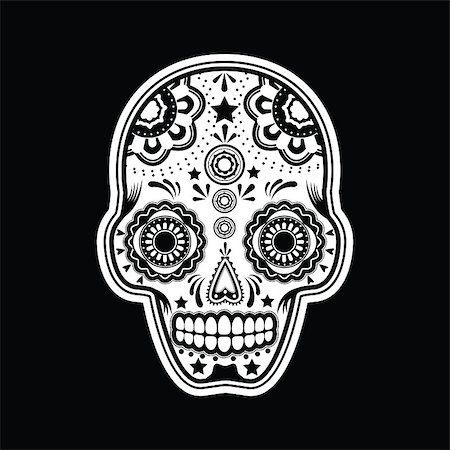 illustration of a mexican sugar skull Stock Photo - Budget Royalty-Free & Subscription, Code: 400-04886100