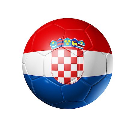 3D soccer ball with Croatia team flag. isolated on white with clipping pat Stock Photo - Budget Royalty-Free & Subscription, Code: 400-04886294