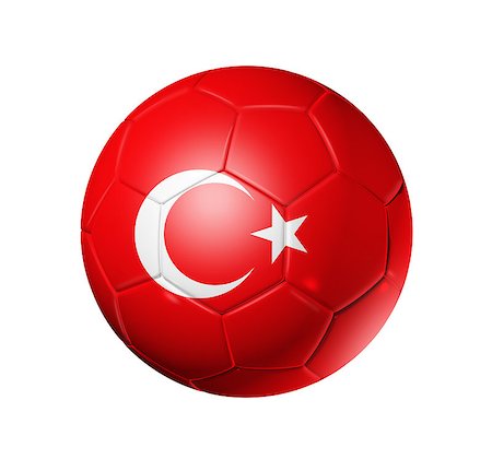 simsearch:400-05747264,k - 3D soccer ball with Turkey team flag. isolated on white with clipping path Stock Photo - Budget Royalty-Free & Subscription, Code: 400-04886300