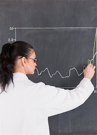 simsearch:400-04917346,k - Scientist drawing charts on the blackboard in a lab Stock Photo - Budget Royalty-Free & Subscription, Code: 400-04886356