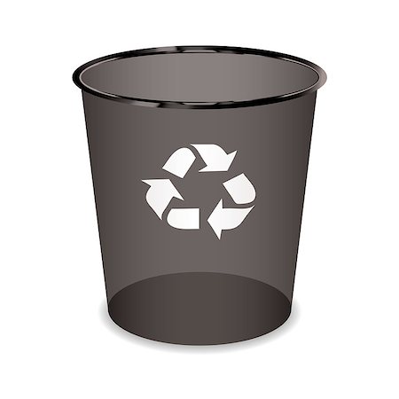 simsearch:400-07050071,k - Black transparent trash or waste recycle bin Stock Photo - Budget Royalty-Free & Subscription, Code: 400-04887001