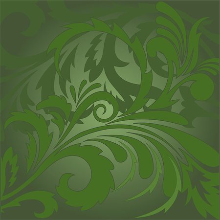 simsearch:400-04350972,k - abstract green background with floral ornaments Stock Photo - Budget Royalty-Free & Subscription, Code: 400-04887225