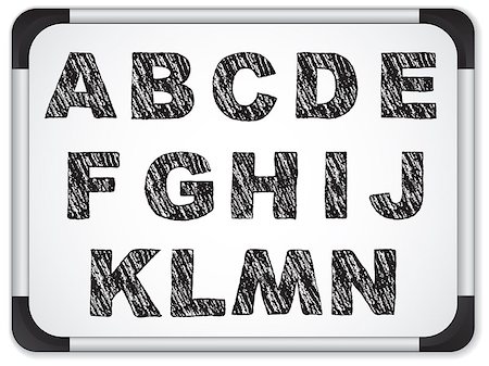 simsearch:400-04340181,k - Vector - Black Alphabet on Whiteboard Photographie de stock - Aubaine LD & Abonnement, Code: 400-04889230