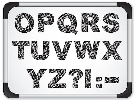 simsearch:400-04340181,k - Vector - Black Alphabet on Whiteboard Photographie de stock - Aubaine LD & Abonnement, Code: 400-04889231