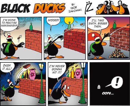 Black Ducks Comic Strip episode 68 Stock Photo - Budget Royalty-Free & Subscription, Code: 400-04889333
