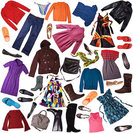 simsearch:700-02756413,k - different clothes for females isolated on white background Stock Photo - Budget Royalty-Free & Subscription, Code: 400-04880521