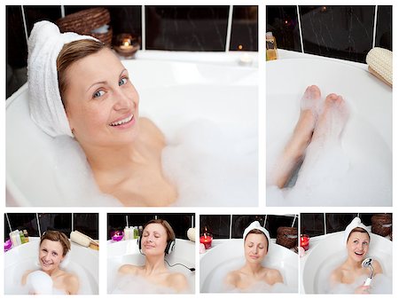 Collage of a woman in a bathtube Stock Photo - Budget Royalty-Free & Subscription, Code: 400-04881431
