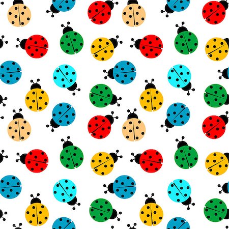 simsearch:400-07995476,k - ladybugs in colors seamless pattern, abstract texture; vector art illustration Stock Photo - Budget Royalty-Free & Subscription, Code: 400-04895475