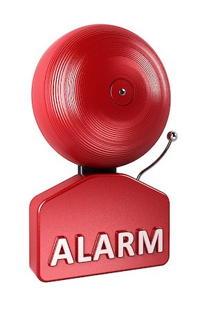 Red fire alarm bell over white background Stock Photo - Budget Royalty-Free & Subscription, Code: 400-04896439