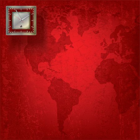 simsearch:400-07977470,k - Abstract business grunge red background with clock Stock Photo - Budget Royalty-Free & Subscription, Code: 400-04897682