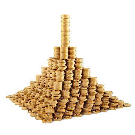 simsearch:400-04365987,k - pyramid from the golden coins. isolated on white. Photographie de stock - Aubaine LD & Abonnement, Code: 400-04898088