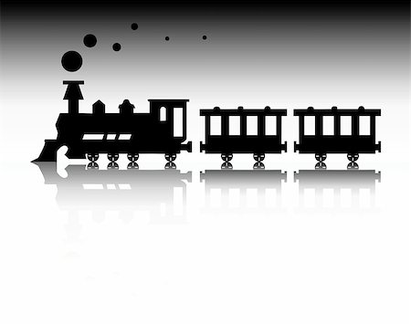 simsearch:846-03165280,k - Image of vector illustration of train silhouette Photographie de stock - Aubaine LD & Abonnement, Code: 400-04898329