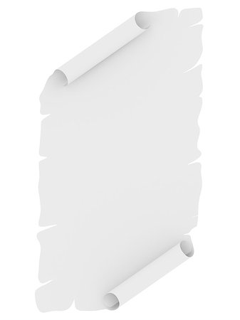 Blank sheet of paper with uneven edges disposed by vertical isolated on white background Foto de stock - Super Valor sin royalties y Suscripción, Código: 400-04898443