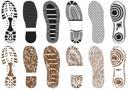 Vector illustration set of footprints with & without sand texture. All vector objects are isolated and grouped. Colors and transparent background color are easy to customize. Stock Photo - Budget Royalty-Free & Subscription, Code: 400-04899026