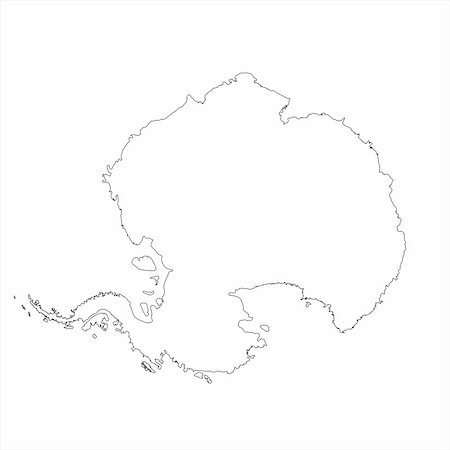 Blank Antarctica map in orthographic projection. Stock Photo - Budget Royalty-Free & Subscription, Code: 400-04899921