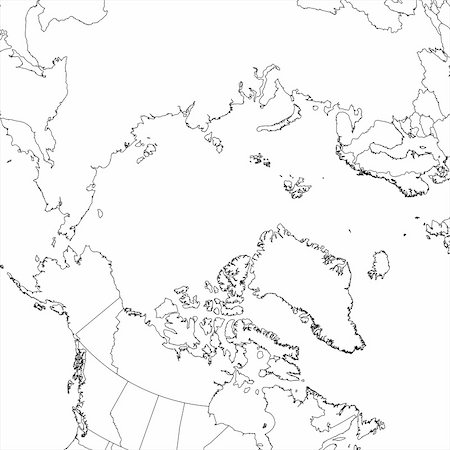 Blank Arctic Ocean regional map in orthographic projection. Stock Photo - Budget Royalty-Free & Subscription, Code: 400-04899922