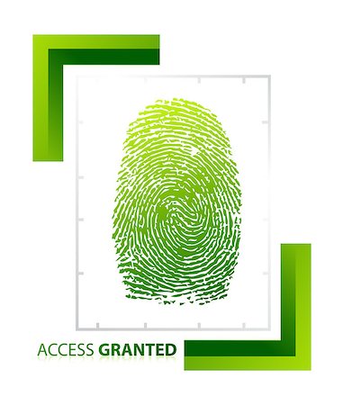finger print - illustration of access granted sign with thumb on isolated background Stock Photo - Budget Royalty-Free & Subscription, Code: 400-04890941