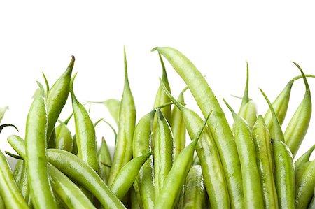 simsearch:400-05744520,k - A fresh green string bean against a white background Stock Photo - Budget Royalty-Free & Subscription, Code: 400-04892160