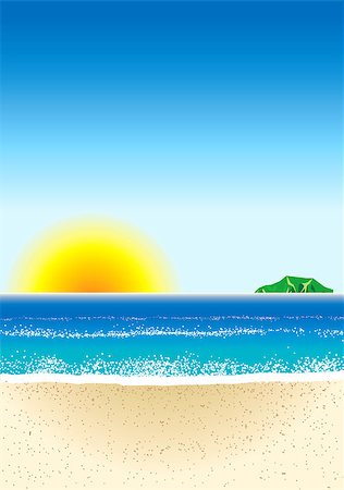 Vector Illustration of Beach Background 3. Foto de stock - Super Valor sin royalties y Suscripción, Código: 400-04892606