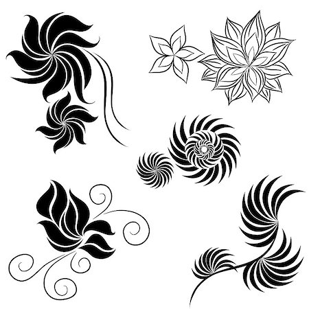 simsearch:400-04411448,k - Vector set of flower design elements Stock Photo - Budget Royalty-Free & Subscription, Code: 400-04892640