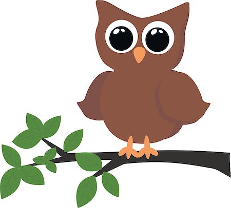 a brown owl sitting on a branch Stock Photo - Budget Royalty-Free & Subscription, Code: 400-04893307