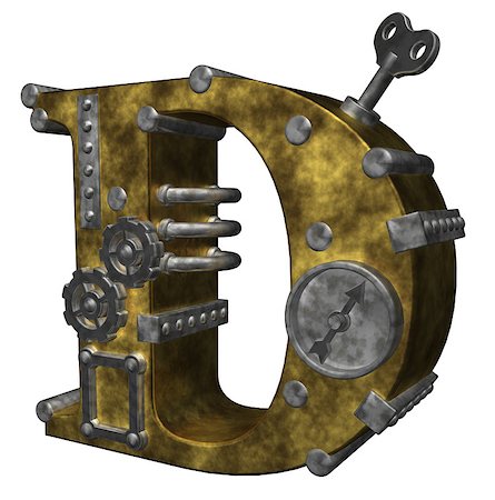 drizzd (artist) - steampunk letter d on white background - 3d illustration Stock Photo - Budget Royalty-Free & Subscription, Code: 400-04893753